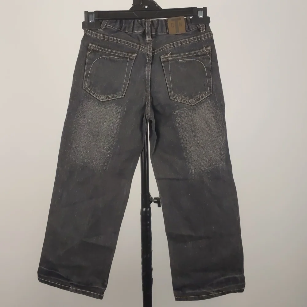 Cotton On Kids Denim Jeans Size 6-7 Black Elastic Waist Unisex - Picture 6 of 11